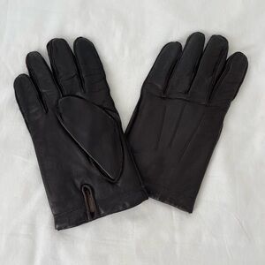 Dark Brown REAL Leather Gloves